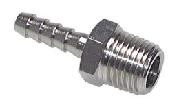 Hose inserts with conical thread Brass Nickel-plated