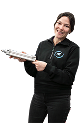 What is meant by the 'stroke' of a pneumatic cylinder? 