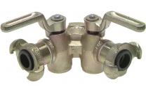 Double ball valve with compressor coupling