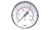 unbenutzt Vakuum Manometer waagerecht 0-400 bar 