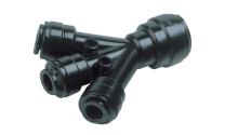 Push-in food three-way reducer coupling