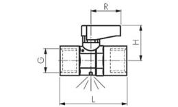 Mini ball valves with venting up to 20 bar Drawing