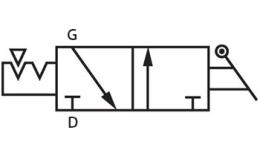 Válvula de 3-2 vias Conexão push-in de rosca externa cilíndrica - Desenho