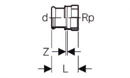 Pneuparts  schroefbus binnendraad-mof