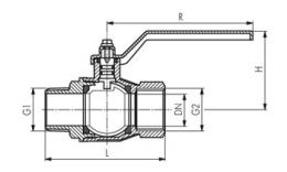 DVGW ball valves up to 50 bar Drawing