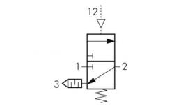 3-2-way pneumatic valve, up to 14000 l-min switch symbol