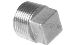 Plug with external square and conical stainless steel thread