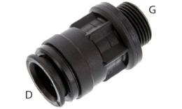 Accouplement droit à visser avec filetage cylindrique, filetage extérieur BSP - dimensions