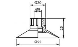 Saugbecherdurchmesser 55 mm