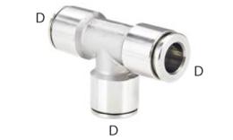 Racor en T a presión, acero inoxidable - dimensiones Racor en T a presión, acero inoxidable - dimensiones