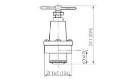 Druckregler, Kv-Wert 5 m³-h, 6500 l-min Zeichnung