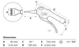 Pneuparts-Strahlblasrohr – Zeichnung