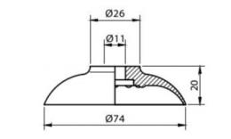 Flachsaugne Becher um 74 mm