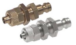 Plug-in nipple NW5 bulkhead transit and plug-in coupling Brass stainless steel