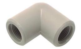 90 ° elbow with plastic PP internal thread
