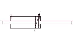 Symbol double acting - continuous piston rod