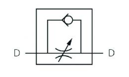 Válvulas de retención de estrangulamiento de línea, Estándar - dibujo