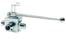 3-way high-pressure ball valves with cutting ring connection ISO-8434-1 to 500 bar