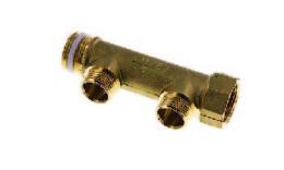 Manifold with outer and inner thread 2 brass