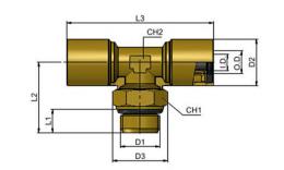 Truck fitting parallel T, buitendraad