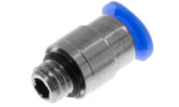 Rechte push-in inschroefkoppeling, 4mm, M6, O-ring, mini Rechte push-in inschroefkoppeling, 4mm, M6, O-ring, mini