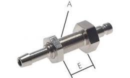 Nipplo di inserimento NW 2.7 con passaggio passaparete e colonna portagomma Nichelato