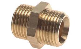 Double nipples with BSPP thread Brass-red brass