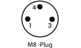 Schakelsymbool: M 8-stekker (3-polig)