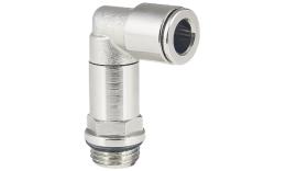 Knee push-in clutch, long, Nickel-plated brass
