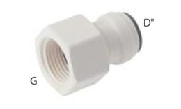 Push-in koppeling met inwendige G-draad, food (inch) - afmetingen