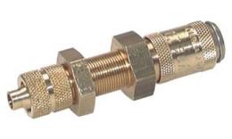 Quick coupling NW 2.7 with bulkhead grommet and plug-in coupling Brass