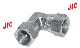 90 ° elbow screw connection with JIC thread