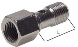 Hohlschraube mit Innengewinde - Messing vernickelt