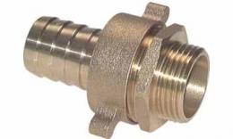 Positionable hose barb with threaded coupling outside thread
