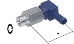 Positionable L-plug hose pillars for PUR, PUN and PA hose