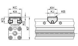 Guide mountings for piston rodless cylinders 16/25