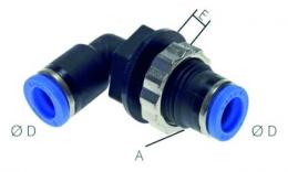 IQS - Elbow bulkhead plug-in connector mini