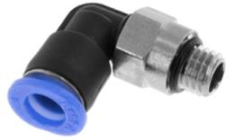 Knie push-in inschroefkoppeling O-ring, 6mm, M7, mini Knie push-in inschroefkoppeling O-ring, 6mm, M7, mini