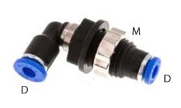 IPS - Knee bulkhead grommet plug-in coupling - dimensions IPS - Knee bulkhead grommet plug-in coupling - dimensions