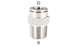 RVS push-in fitting recht - afmetingen