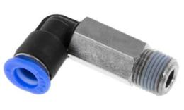 Acoplamento aparafusado push-in de joelho longo com O-ring, 6mm, R 1-8'', mini