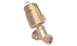 angled poppet valve brass, against flow