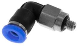 Knie push-in inschroefkoppeling O-ring, 3mm, M3, mini Knie push-in inschroefkoppeling O-ring, 3mm, M3, mini
