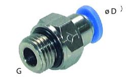 IPSK - Straight push-in coupling with shut-off valve and cylindrical thread, self-closing
