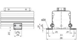 Center mounting for piston rodless cylinder 50/63