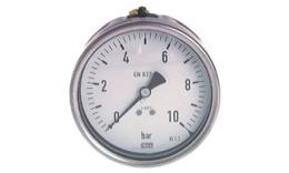 Pressure gauge horizontal Ø 63, 100 mm, chemical version, class 1.6 - 1.0
