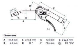 Air blow guns 1-4 BSP female, venturi nozzle - Air-Boy_ drawing