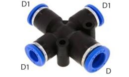 IPS - Cross plug-in coupling with 3 running outputs - dimensions IPS - Cross plug-in coupling with 3 running outputs - dimensions