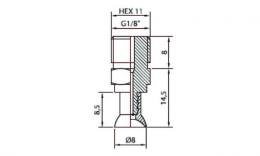 Flacher Saugnapf rund VC8