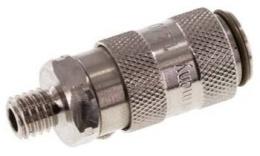 Quick coupling NW 2.7 with external wire M5, stainless steel 1.4404 (stainless steel)